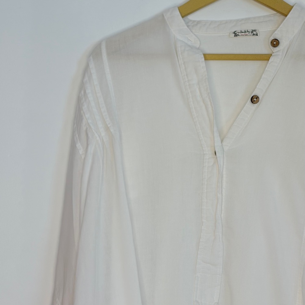 Free People Intimately Tunic Top Womens XS White Gauze Oversized Boho Peasant - Picture 4 of 8